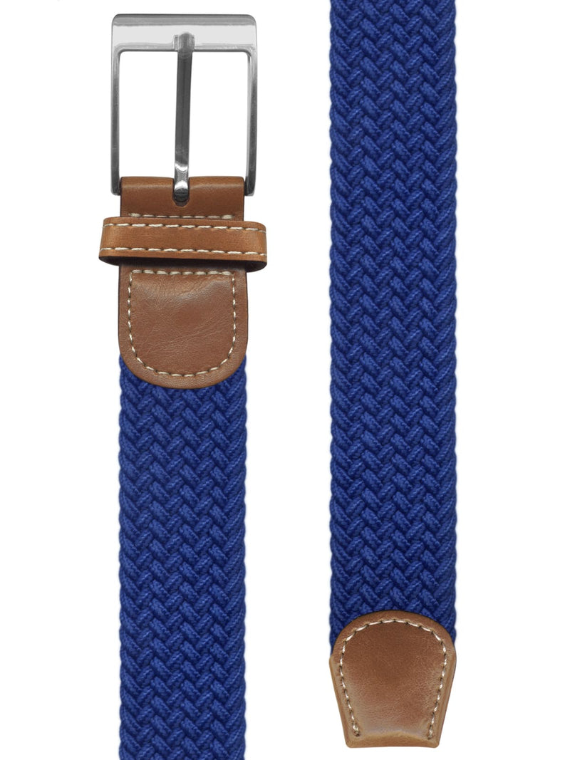 cinturon trenzado elastico espiga azul royal