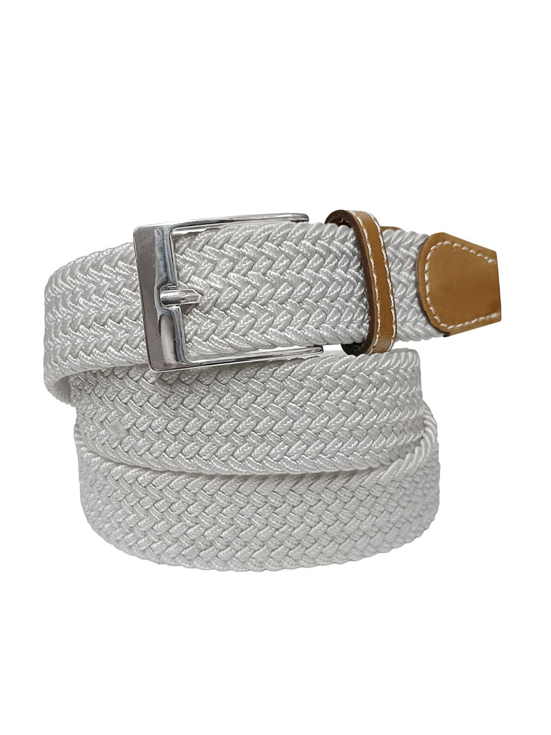 cinturon unisex trenzado espiga blanco