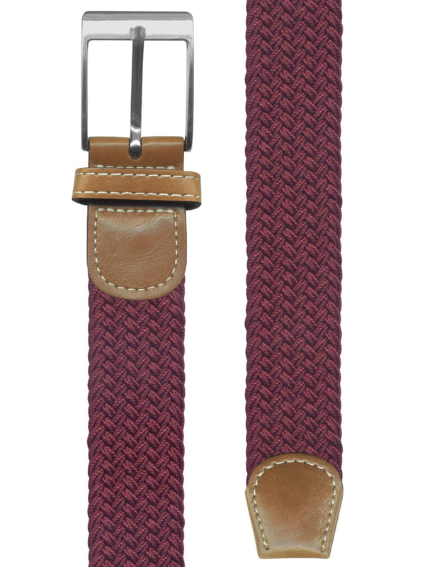 cinturon unisex trenzado espiga granate