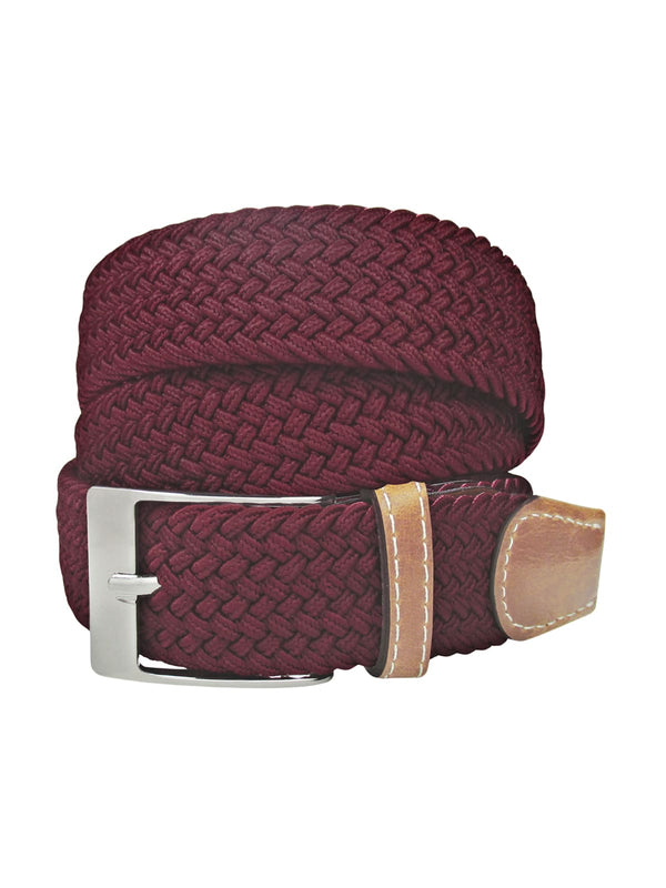 cinturon unisex trenzado espiga granate
