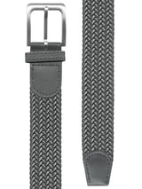 cinturon unisex trenzado espiga gris detalles blancos