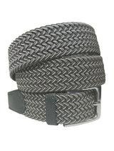 cinturon unisex trenzado espiga gris detalles blancos