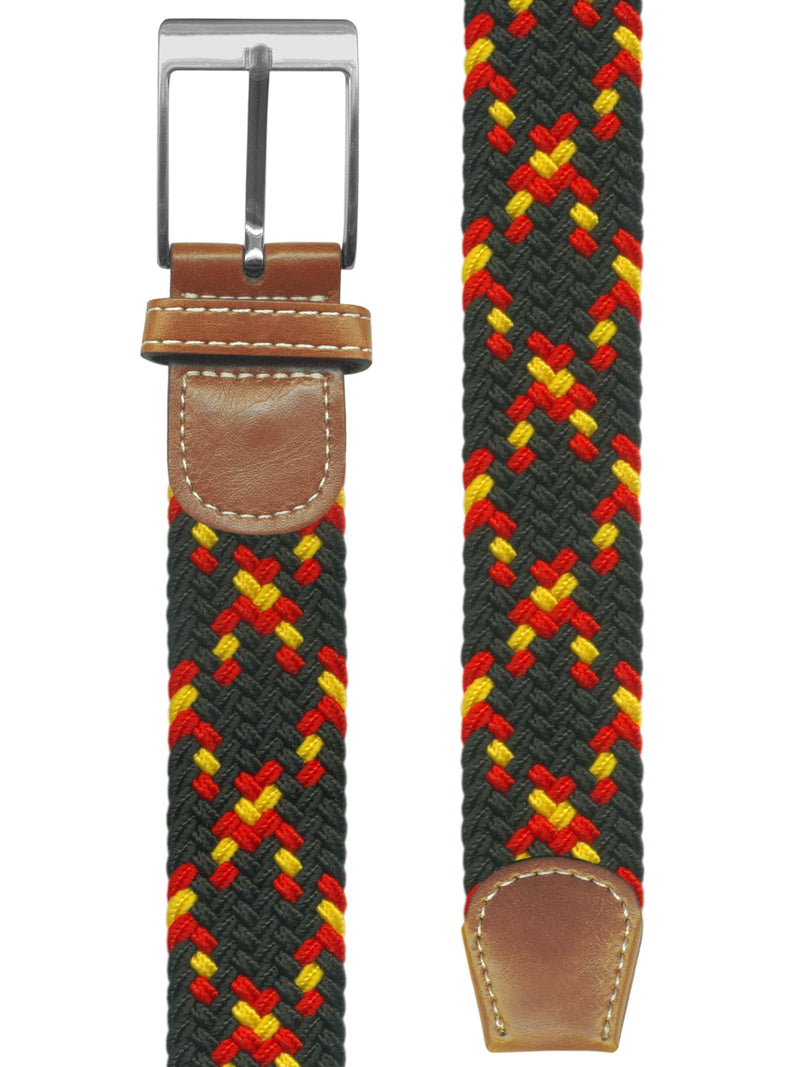 cinturon unisex trenzado espiga negro bandera españa