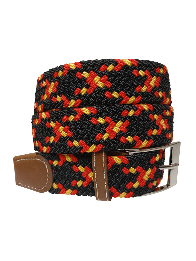 cinturon unisex trenzado espiga negro bandera españa