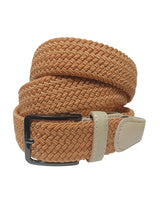 cinturon trenzado elastico espiga color ocre