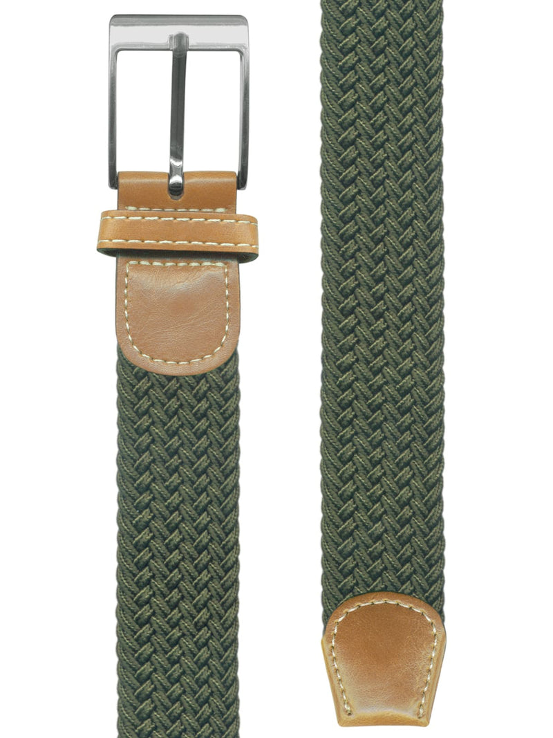 cinturon unisex trenzado espiga verde cazador