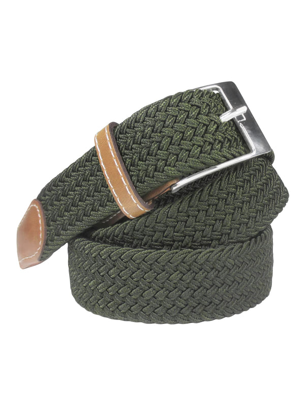 cinturon unisex trenzado espiga verde cazador