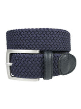 cinturon unisex trenzado fino azul marino