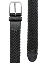 cinturon unisex trenzado fino negro
