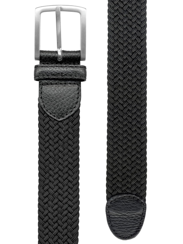 cinturon unisex trenzado fino negro