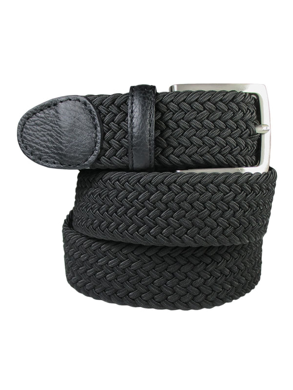 cinturon unisex trenzado fino negro