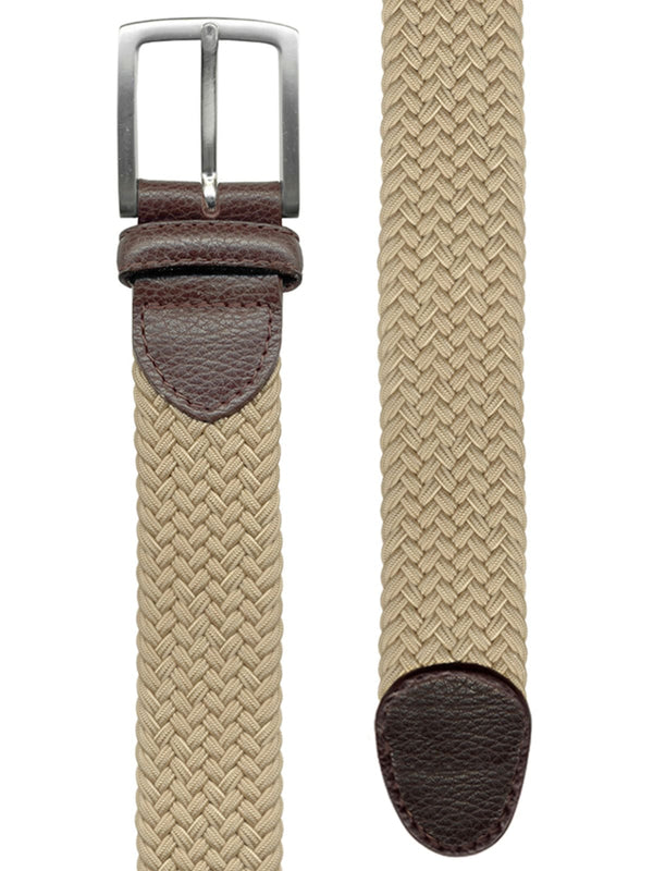 cinturon unisex trenzado fino color tostado