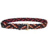 cinturon trenzado piel negro con bandera de españa