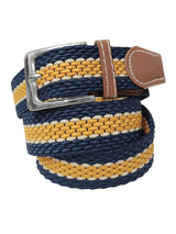 cinturon unisex textil azul marino y amarillo