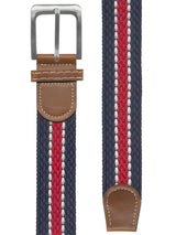 cinturon unisex textil azul marino y rojo