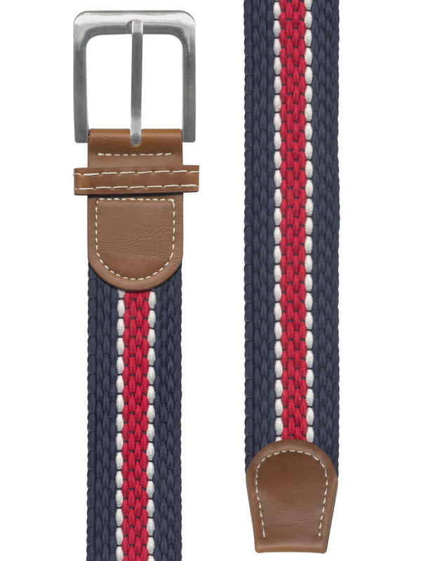 cinturon unisex textil azul marino y rojo