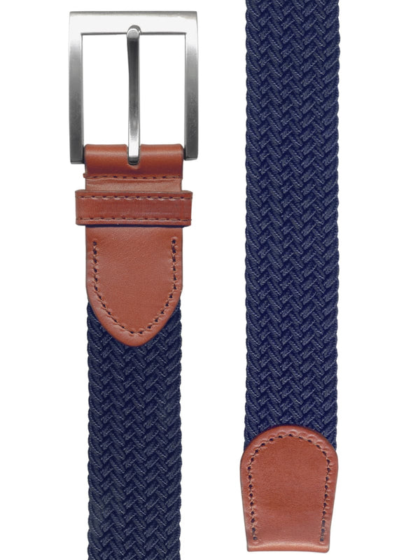 cinturon unisex trenzado fino azul marino