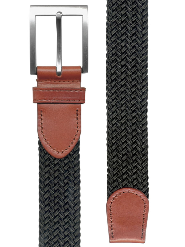 cinturon unisex trenzado fino negro