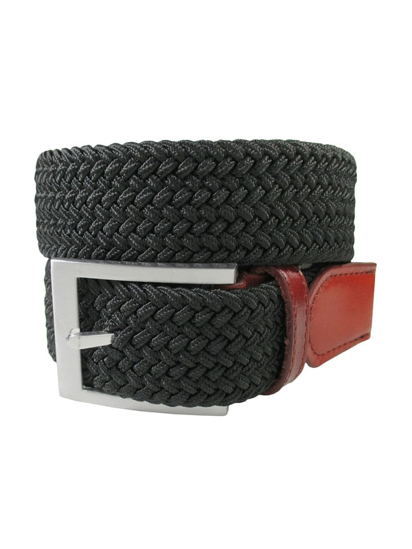cinturon unisex trenzado fino negro