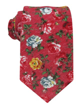 corbata franela roja flores