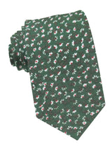 corbata franela verde flores