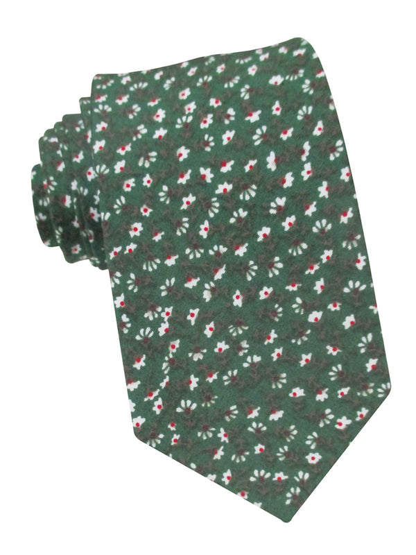 corbata franela verde flores