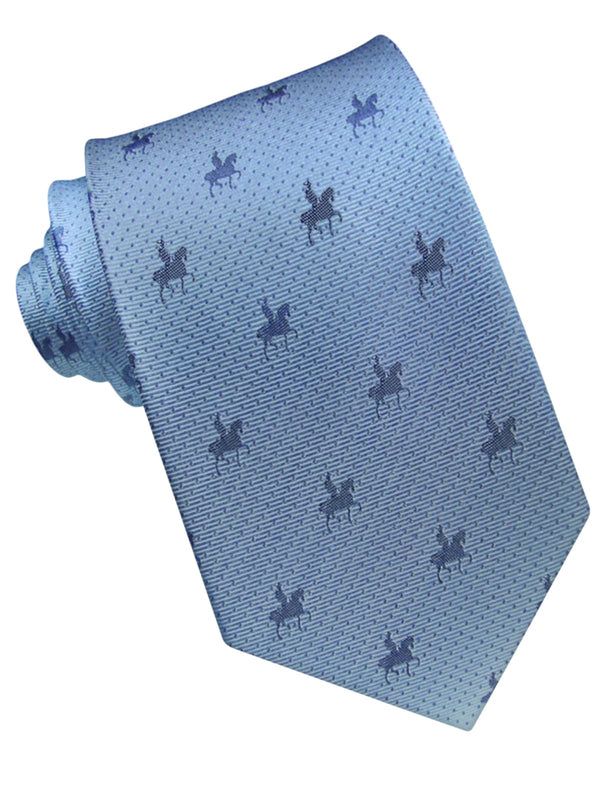 CORBATA SEDA AZUL CELESTE CON JINETE