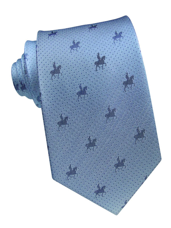 corbata seda azul celeste jinete