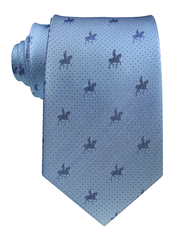 corbata seda azul celeste jinete
