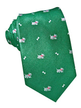 corbata seda verde perro hueso