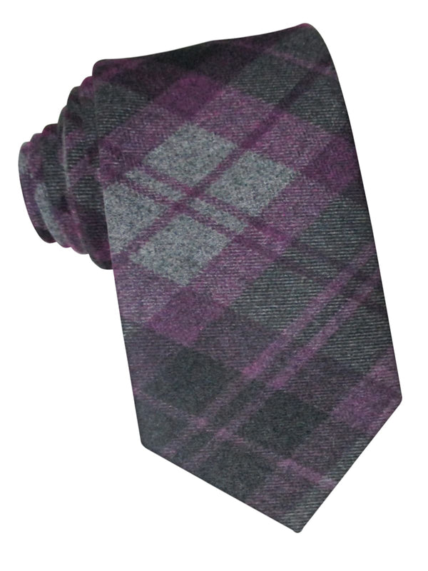corbata estrecha lana gris y morado