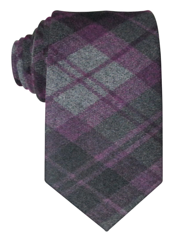 corbata lana gris y morado