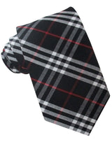 CORBATA ALGODON ESTAMPADO TARTAN NEGRA