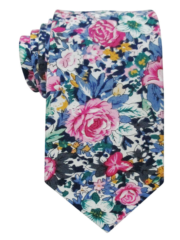 corbata algodon flores multicolor