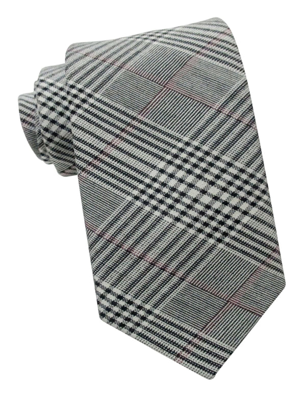 corbata estrecha algodon principe gales gris