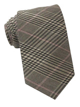 corbata estrecha algodon principe gales marron