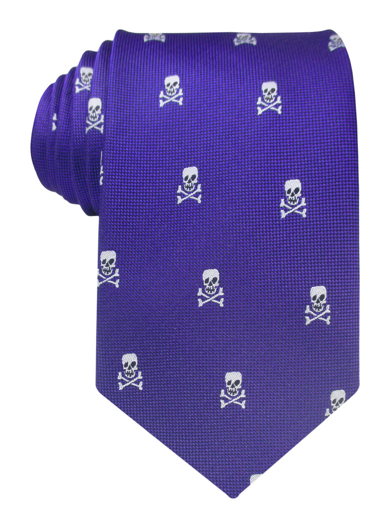 CORBATA SEDA AZUL AÑIL CALAVERAS BLANCAS