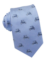 corbata seda azul celeste coches antiguos