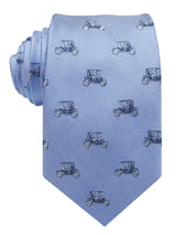 corbata seda azul celeste coches antiguos