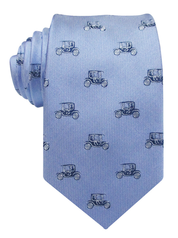 corbata seda azul celeste coches antiguos