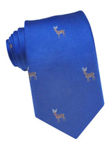 corbata seda azul ciervos