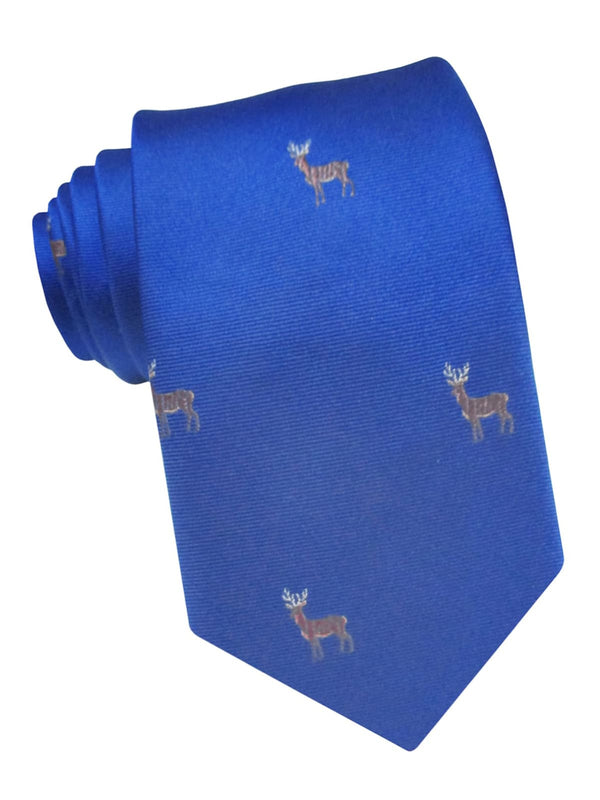 corbata seda azul ciervos