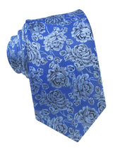corbata seda azul flores