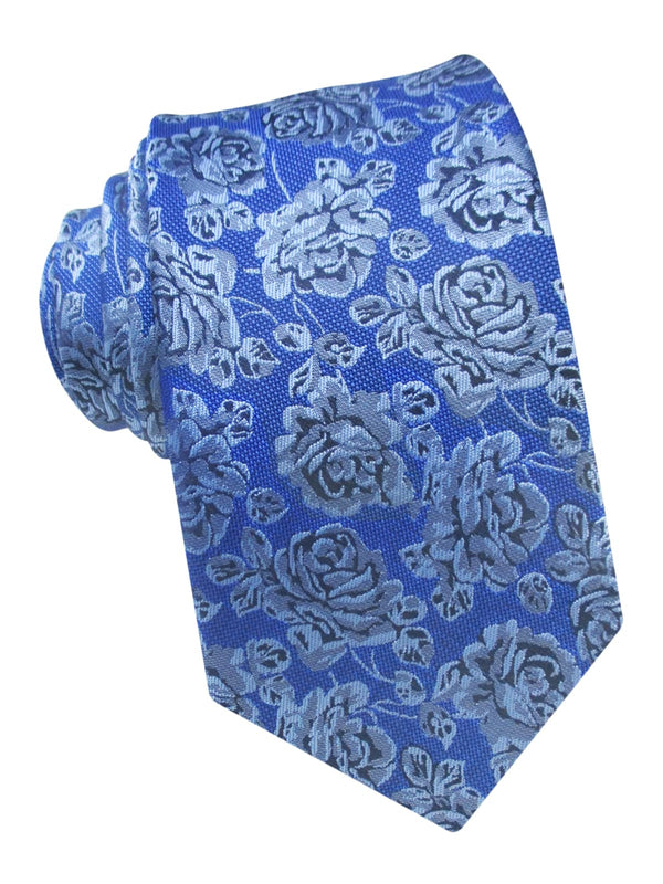 corbata seda azul flores