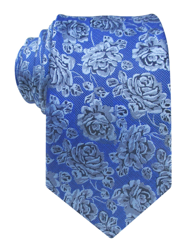 corbata seda azul flores