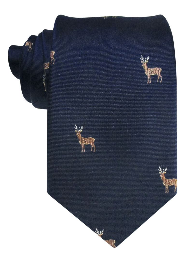 corbata seda azul marino ciervos