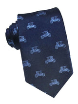 corbata seda azul marino coches antiguos