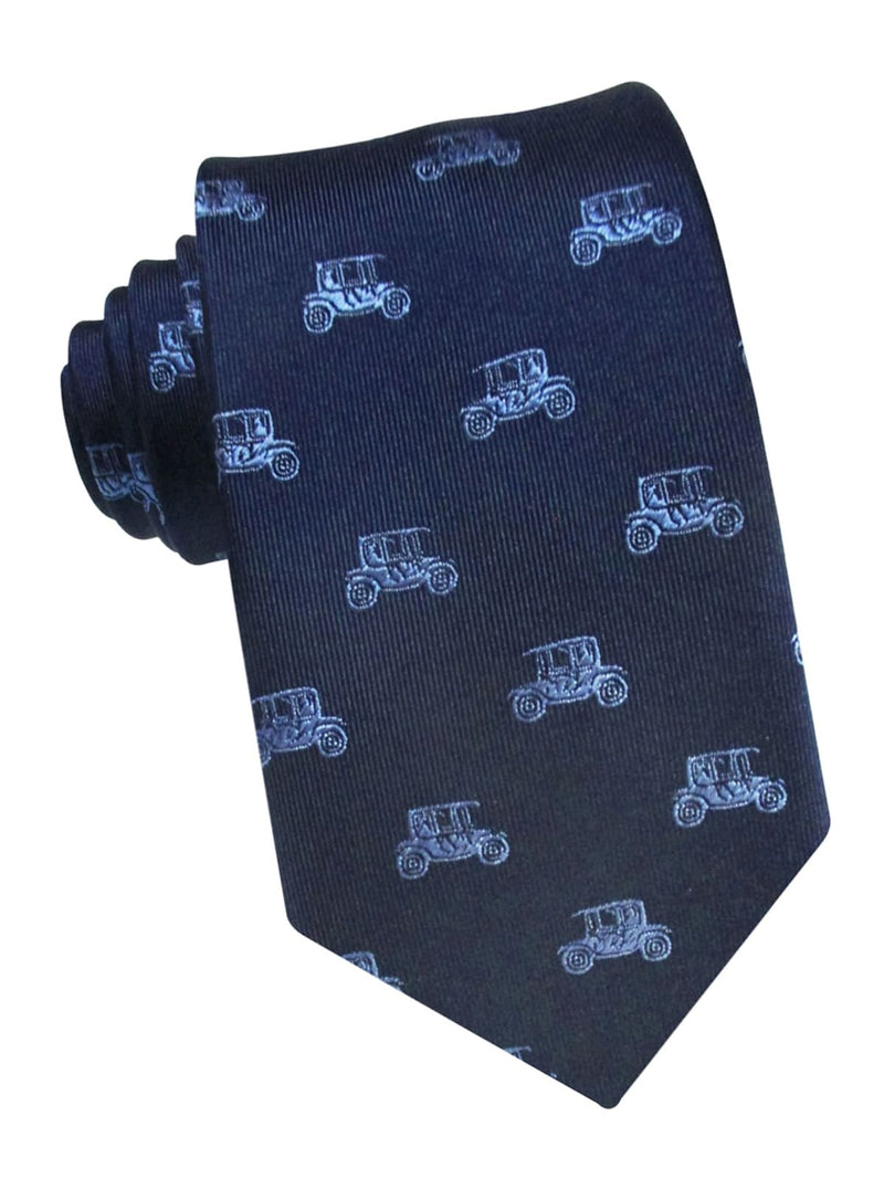 corbata seda azul marino coches antiguos