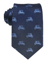 corbata seda azul marino coches antiguos