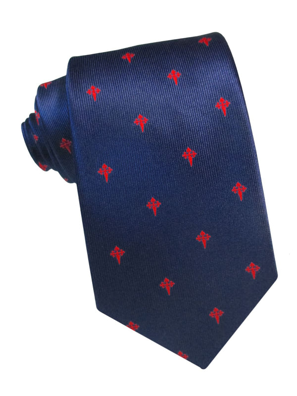 corbata seda azul marino cruz santiago roja